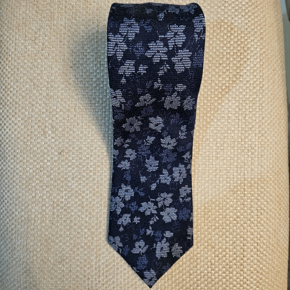 Michael Kors Blue Floral Tie Silk Blend